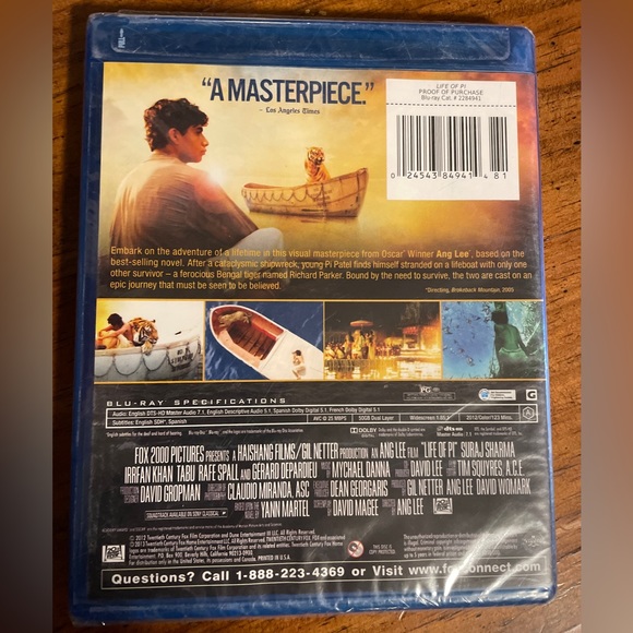 🆕 Life of Pi Movie Blu-Ray Disc - Picture 2 of 2